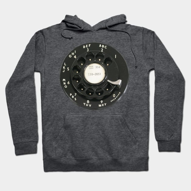 Retro Rotary Dial Pi Phone Number Hoodie by Lyrical Parser